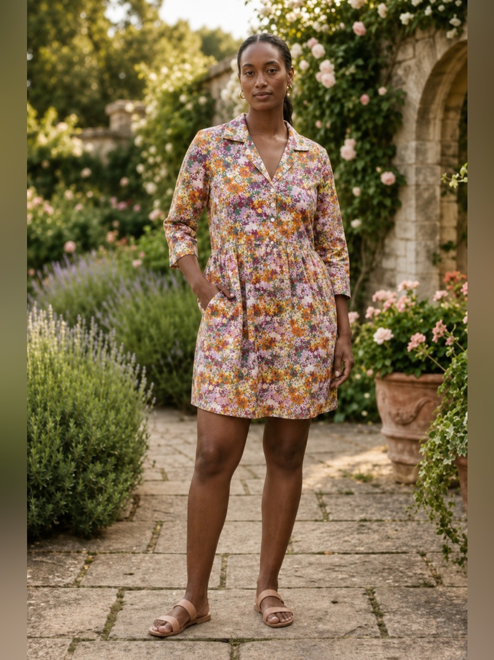 Frank And Oak Multicolor Floral Pleated Dress NWOT